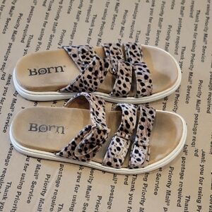 Born Animal Print Slide Sandals